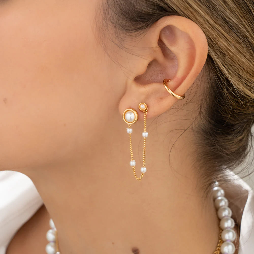 Set de Topos y Earcuff de Perlas